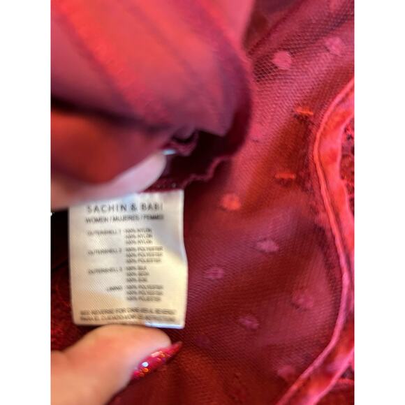 Sachin + Babi Red Lace Dress - Size 6 - Picture 11 of 12